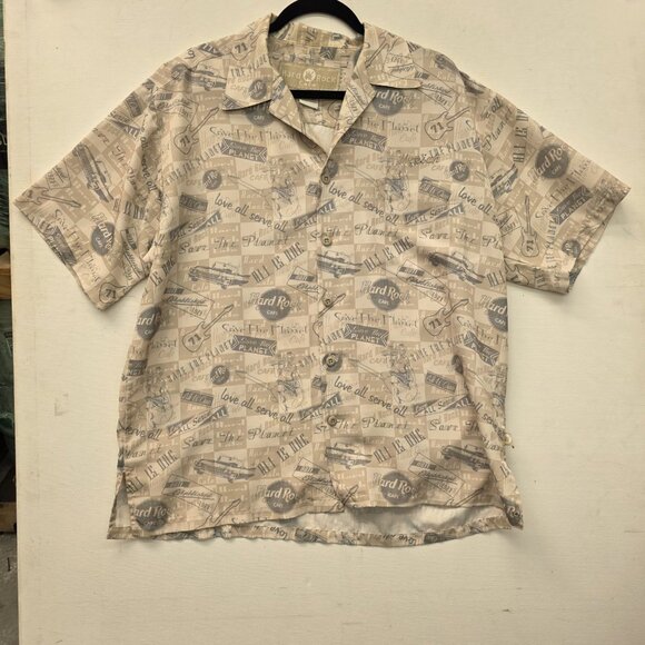Hard Rock Cafe Munich Retro Diner Button Up Shirt Save The Planet Mens Large - Picture 1 of 10